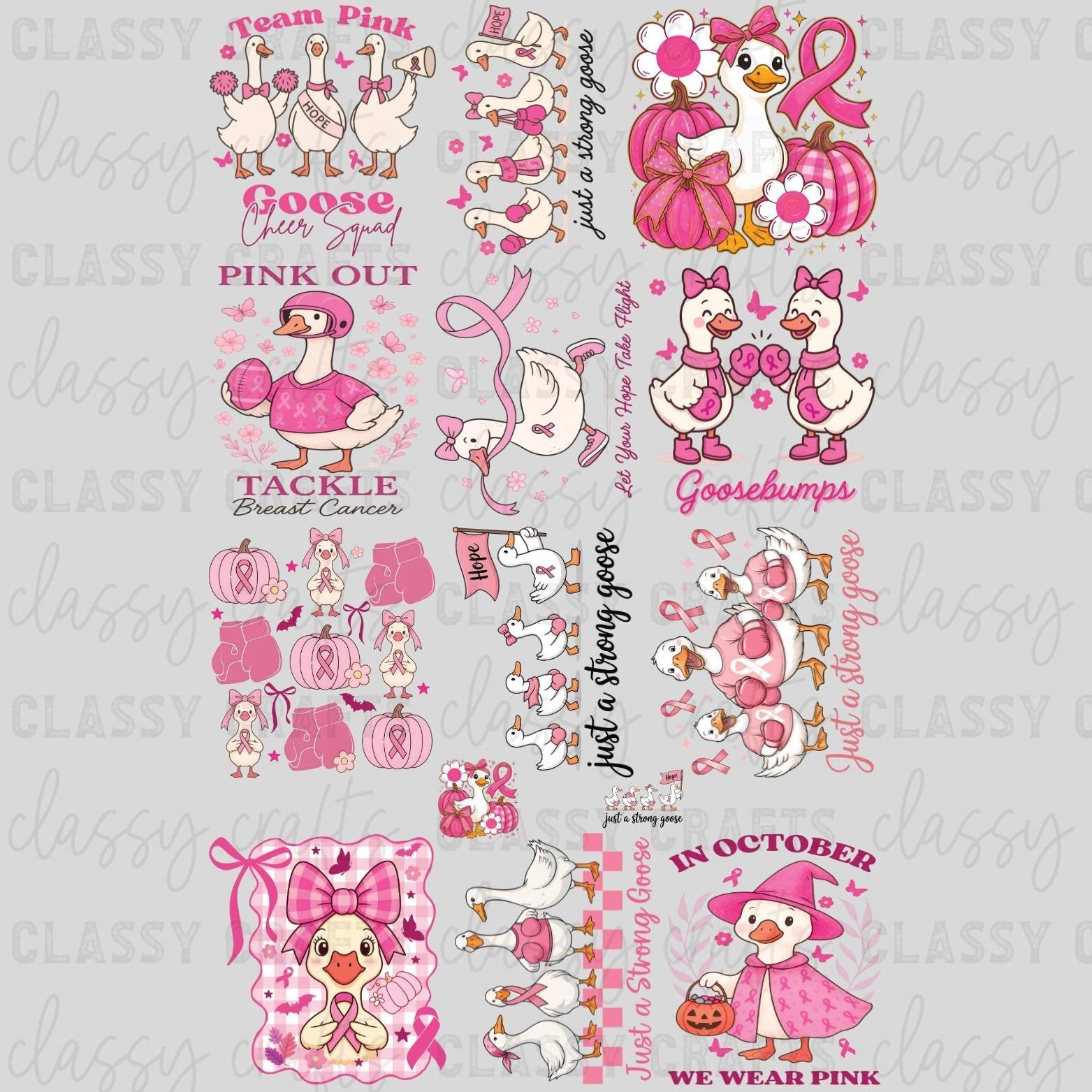 Team Pink Goose - 30x48 - PREMADE GANG SHEET