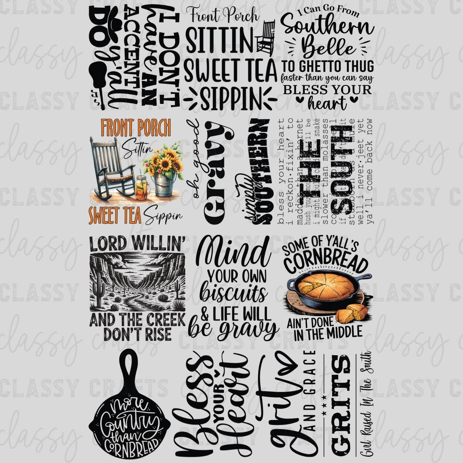 Southern Sayings - 30x48 - PREMADE GANG SHEET