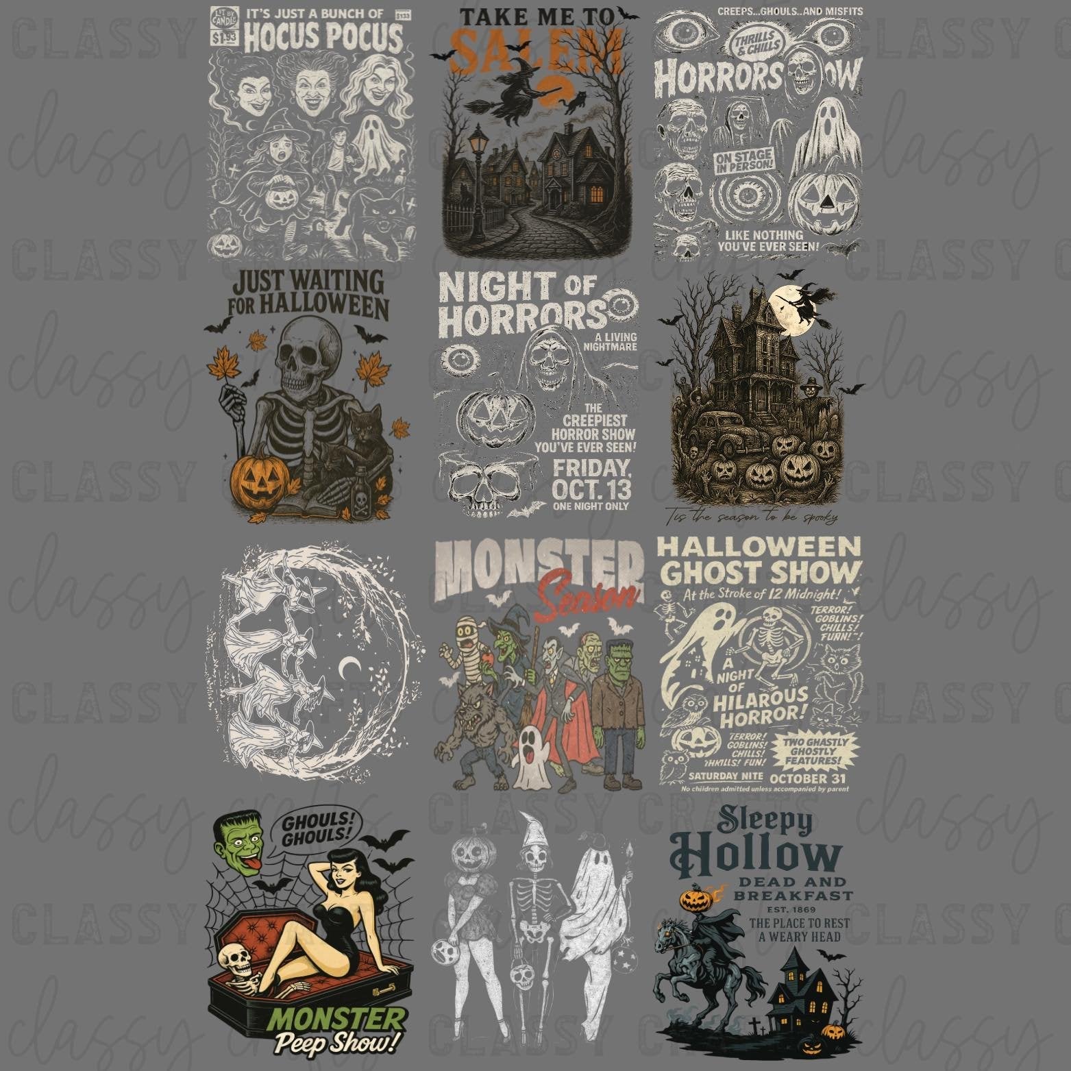 Vintage Halloween - 30x48 - PREMADE GANG SHEET
