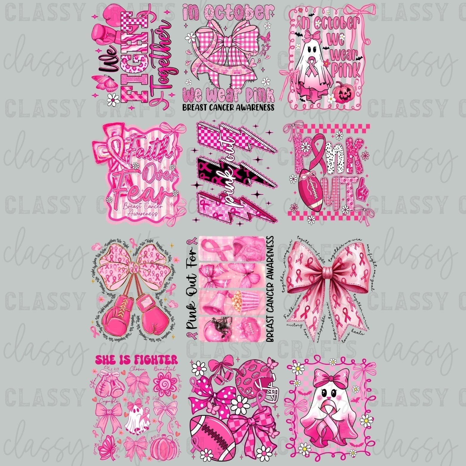 BREAST CANCER COQUETTE  - 30x48 - PREMADE GANG SHEET