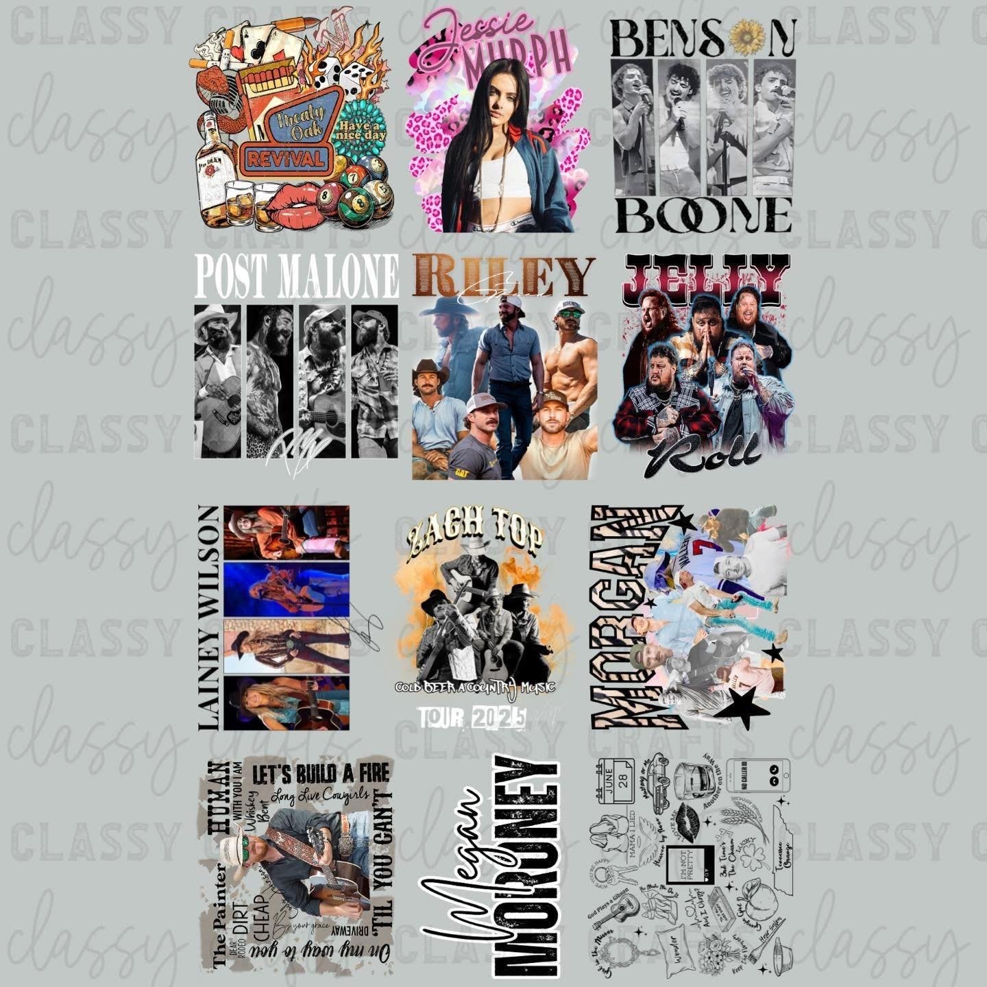 Concert Headliners 30x48 - PREMADE GANG SHEET