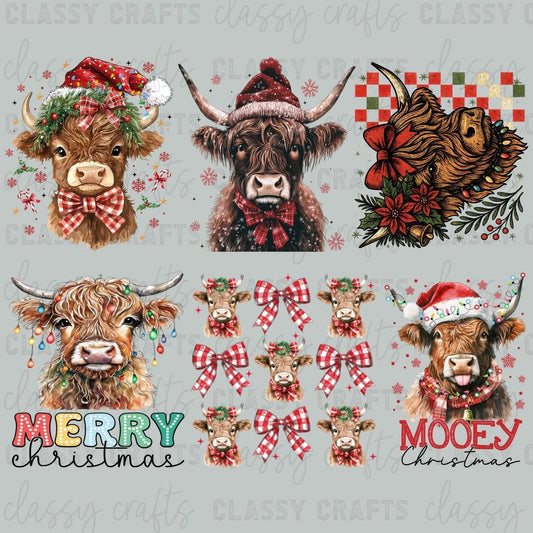 Highland Christmas 30x24 - PREMADE GANG SHEET