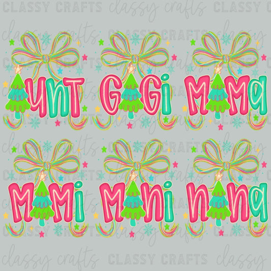 Coquette Christmas Names 30x24 - PREMADE GANG SHEET