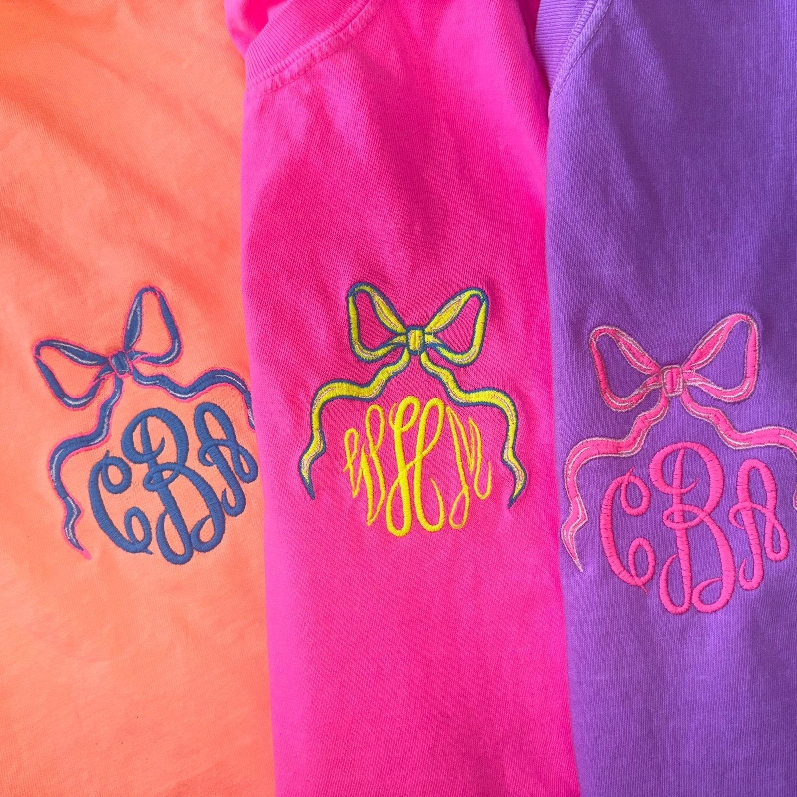 Classy Bow  Monogrammed Embroidered Tee ✨