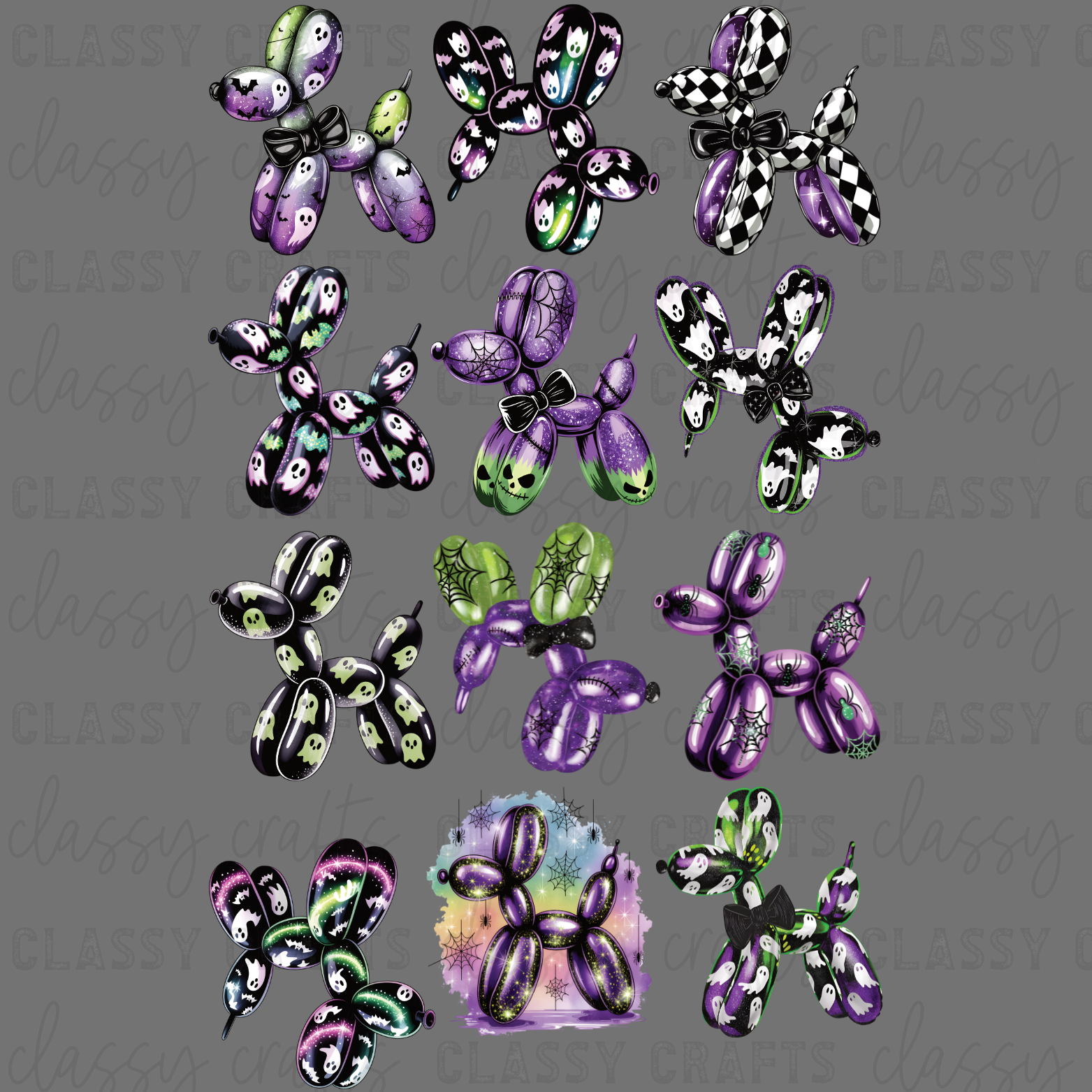 Spooky Dog Balloon - 30x48 - PREMADE GANG SHEET