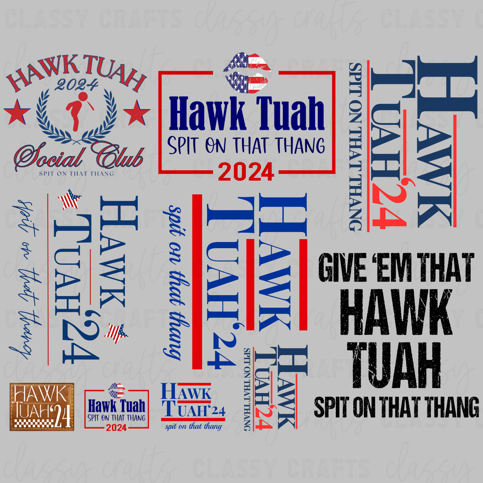 Hawk Tuah - 30x24 - PREMADE GANG SHEET