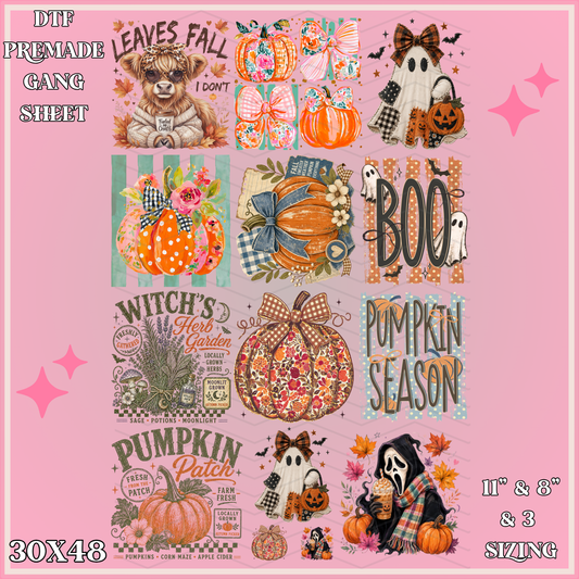 Pumpkin Season - 30x48 - PREMADE GANG SHEET