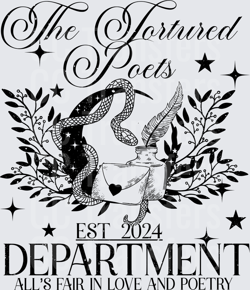 Tortured Poets Department Est 2024 Snake Ink Quill (DTF)