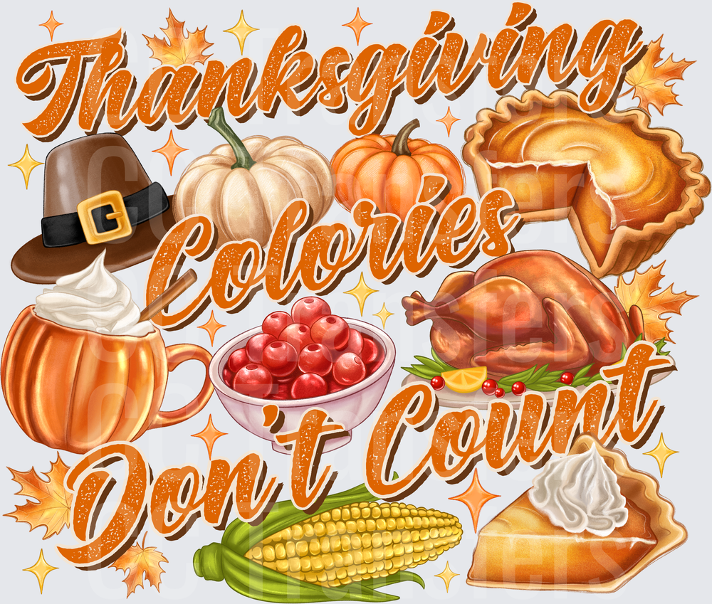Thanksgiving Calories Don't Count Holiday Food Collage (DTF)