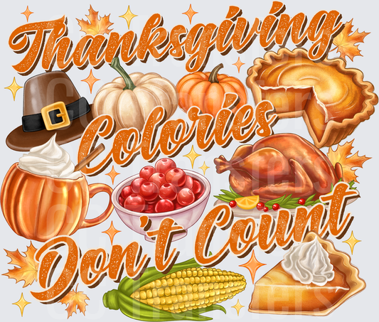 Thanksgiving Calories Don't Count Holiday Food Collage (DTF)