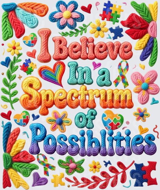 I Believe In A Spectrum Of Possibilities Autism Awareness (DTF)