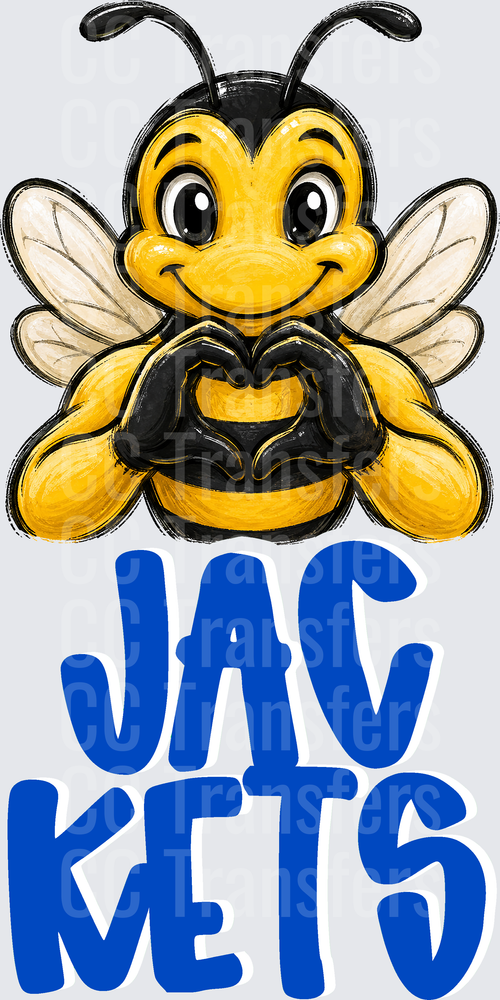 Cute Cartoon Bee Making Heart Hands Jackets (DTF)