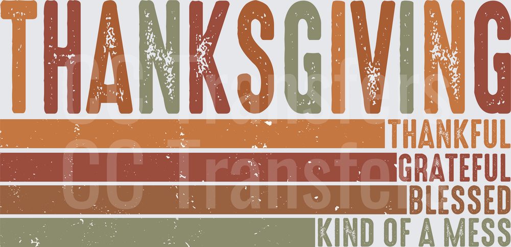 Thanksgiving Thankful Grateful Blessed Kind of a Mess (DTF)