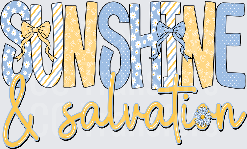 Sunshine & Salvation Daisy Bow Patterned Letters (DTF)