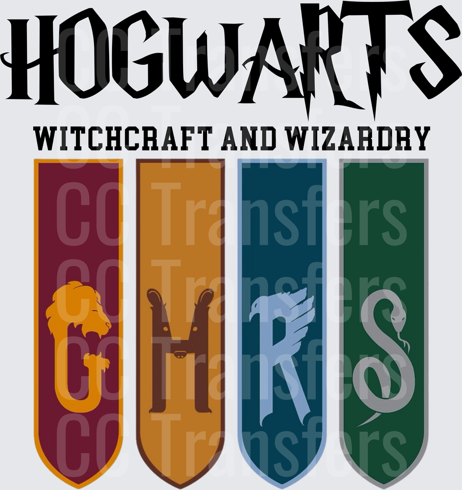Witchcraft Wizardry School Four House Banners GHRS (DTF)