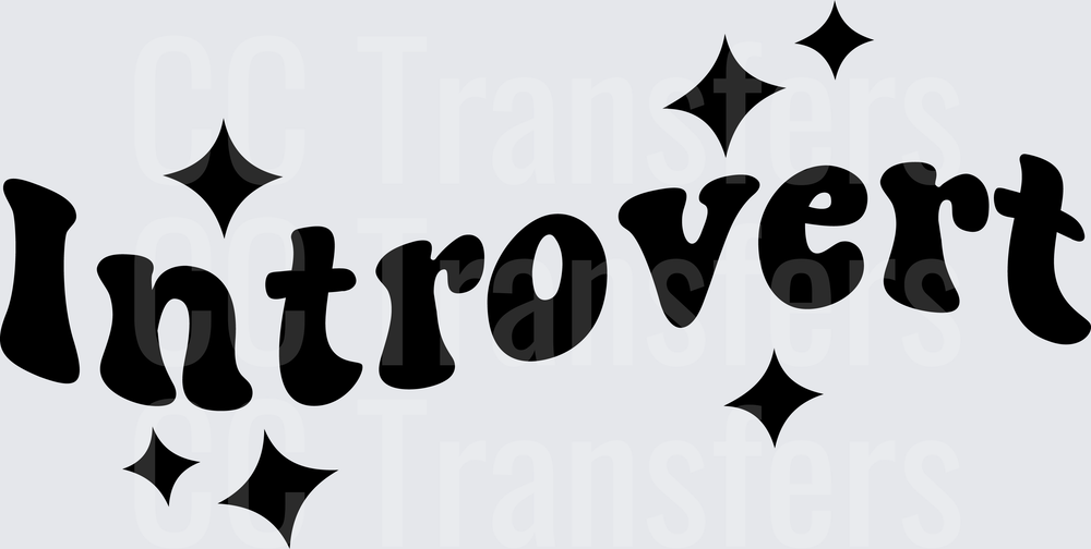 Introvert Retro Groovy Text with Sparkles (DTF)