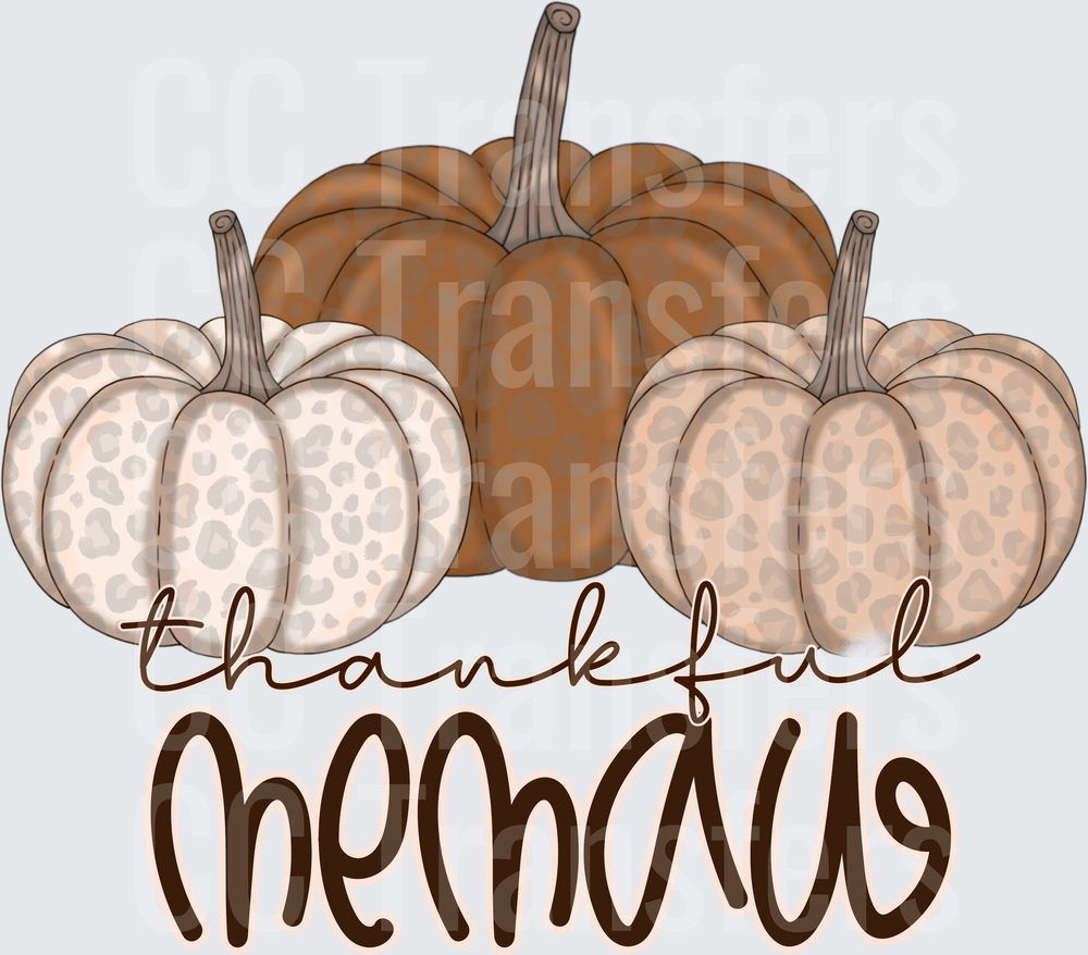 Thankful Memaw Fall Leopard Pumpkins (DTF)