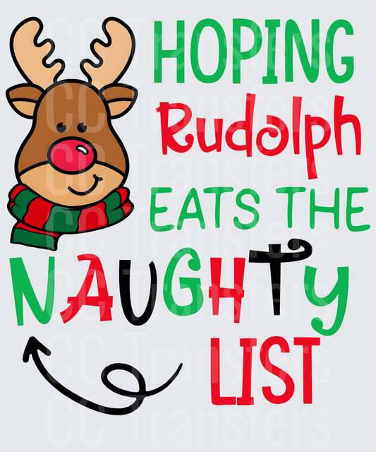 Hoping Rudolph Eats The Naughty List Reindeer (DTF)