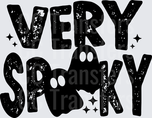 Very Spooky Distressed Ghost Halloween Text (DTF)