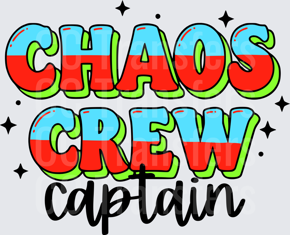 Chaos Crew Captain Bold Retro Typography (DTF)