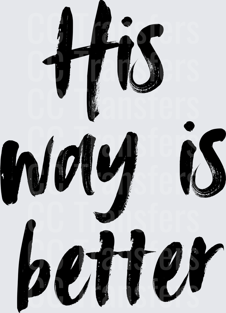 His Way Is Better Bold Brush Script Faith Design (DTF)
