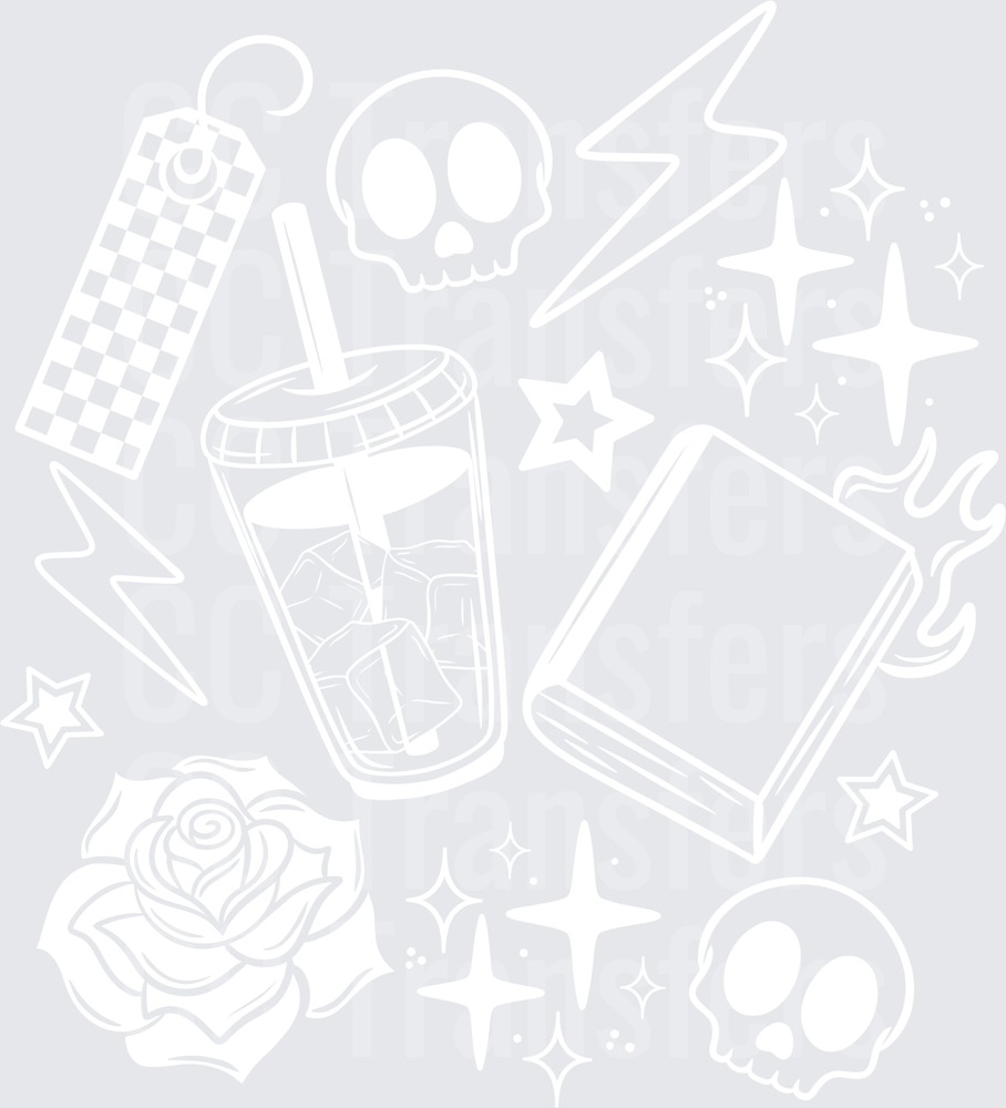 Bold Graphic Design on White Background (DTF)