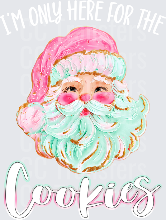Pastel Santa Face Frosted Cookie Cookies Script (DTF)