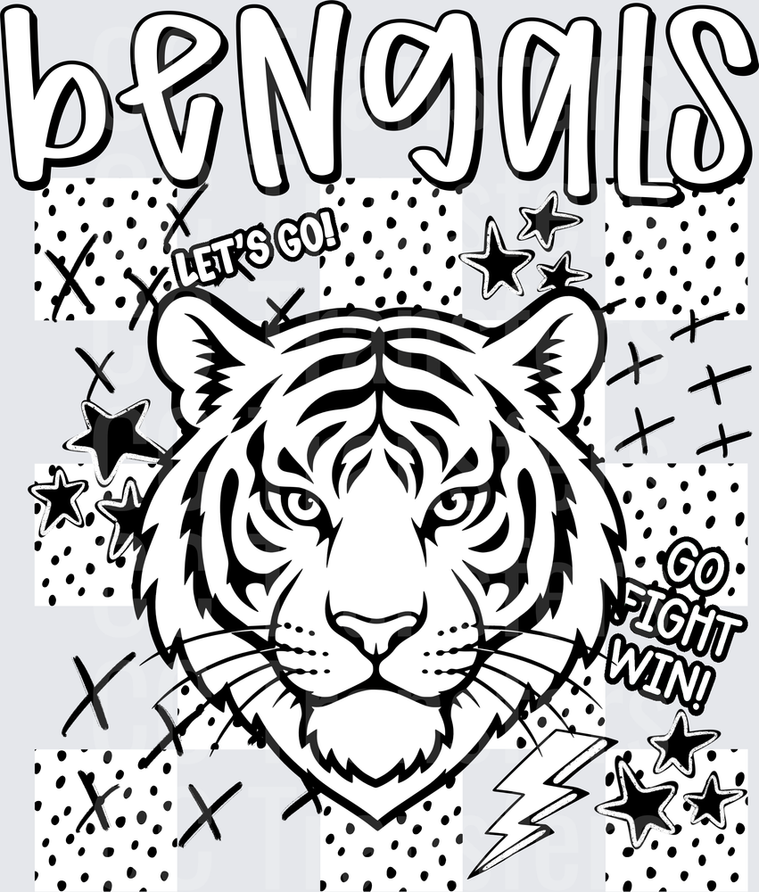Bengals Dotties And Doodles (DTF)