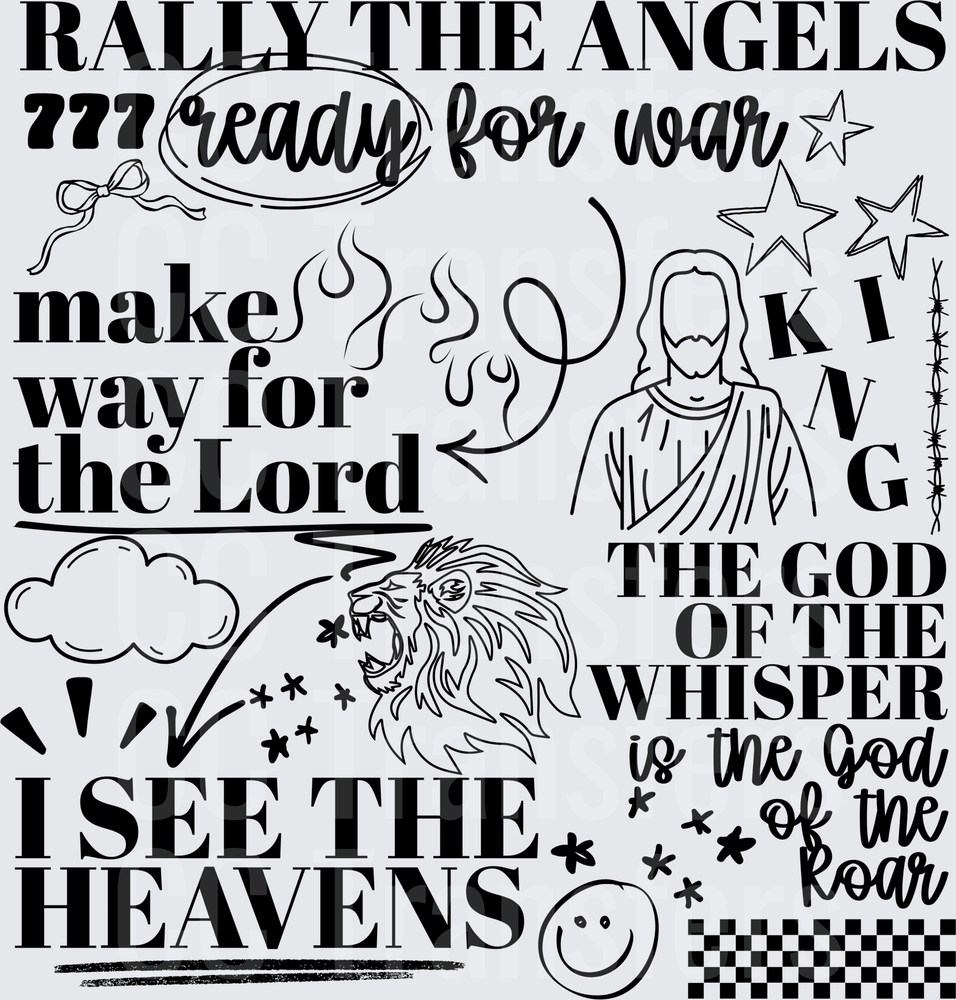 Rally The Angels Christian Faith Collage Design (DTF)