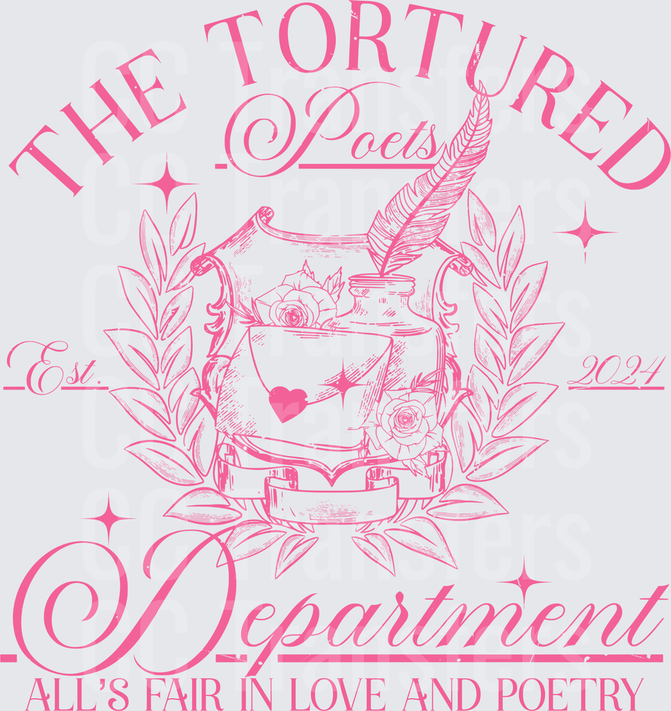 Tortured Poets Department Est 2024 Crest Pink (DTF)
