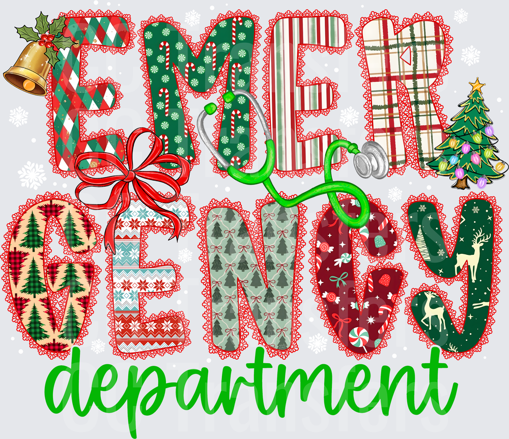 Christmas Emergency Department Stethoscope Holiday (DTF)