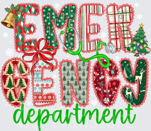 Christmas Emergency Department Stethoscope Holiday (DTF)