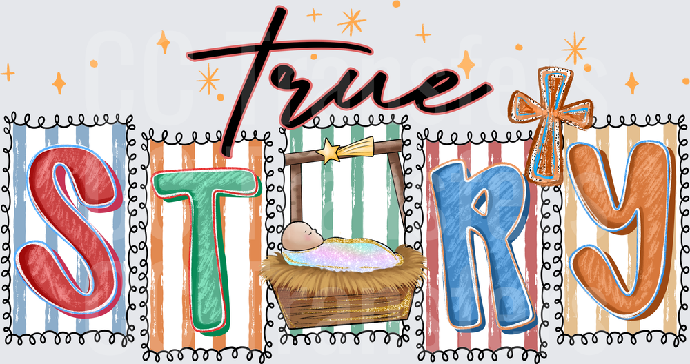True Story Nativity Baby Jesus Manger Christmas (DTF)