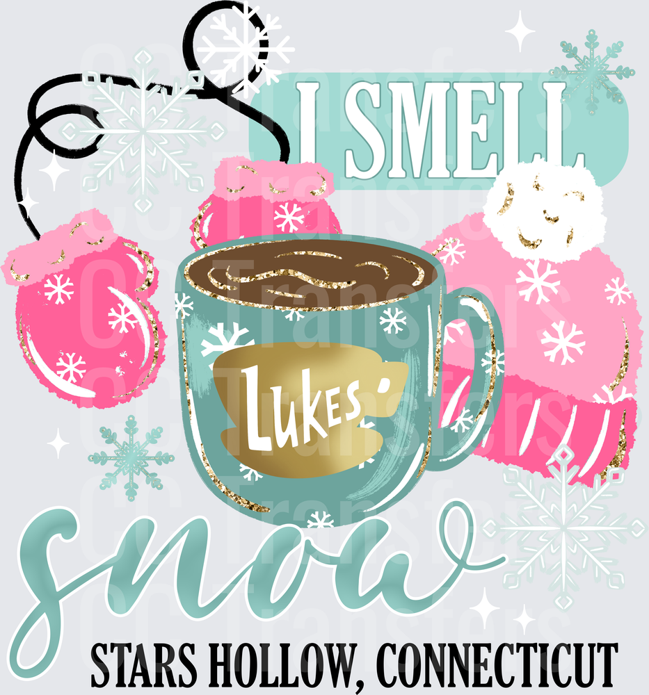 I Smell Snow Stars Hollow Coffee Mug Winter (DTF)