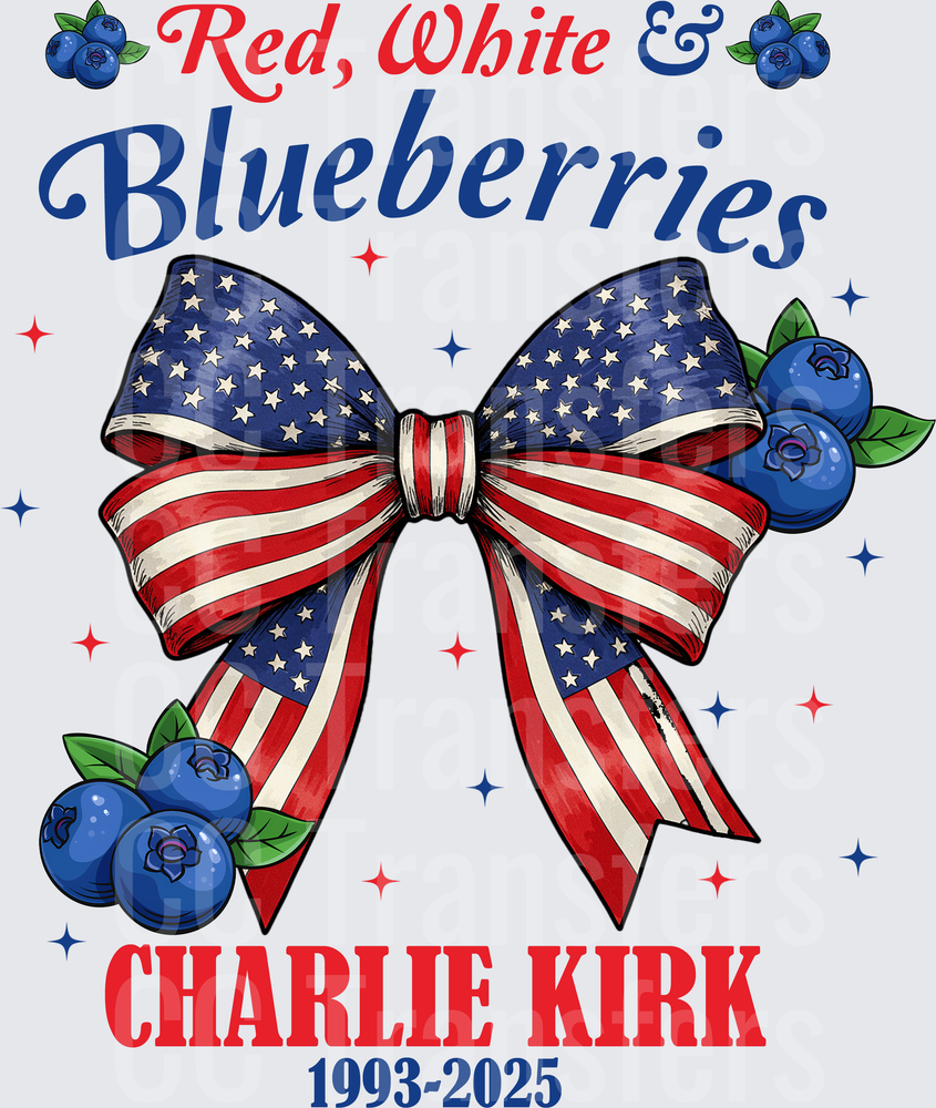 Red White & Blueberries Patriotic Bow Memorial (DTF)
