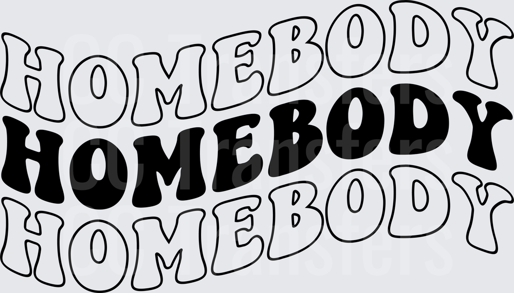 Retro Groovy Homebody Triple Stacked Bold Text (DTF)