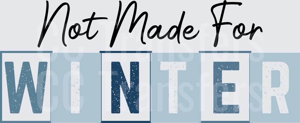 Not Made For Winter Bold Letter Block Typography (DTF)