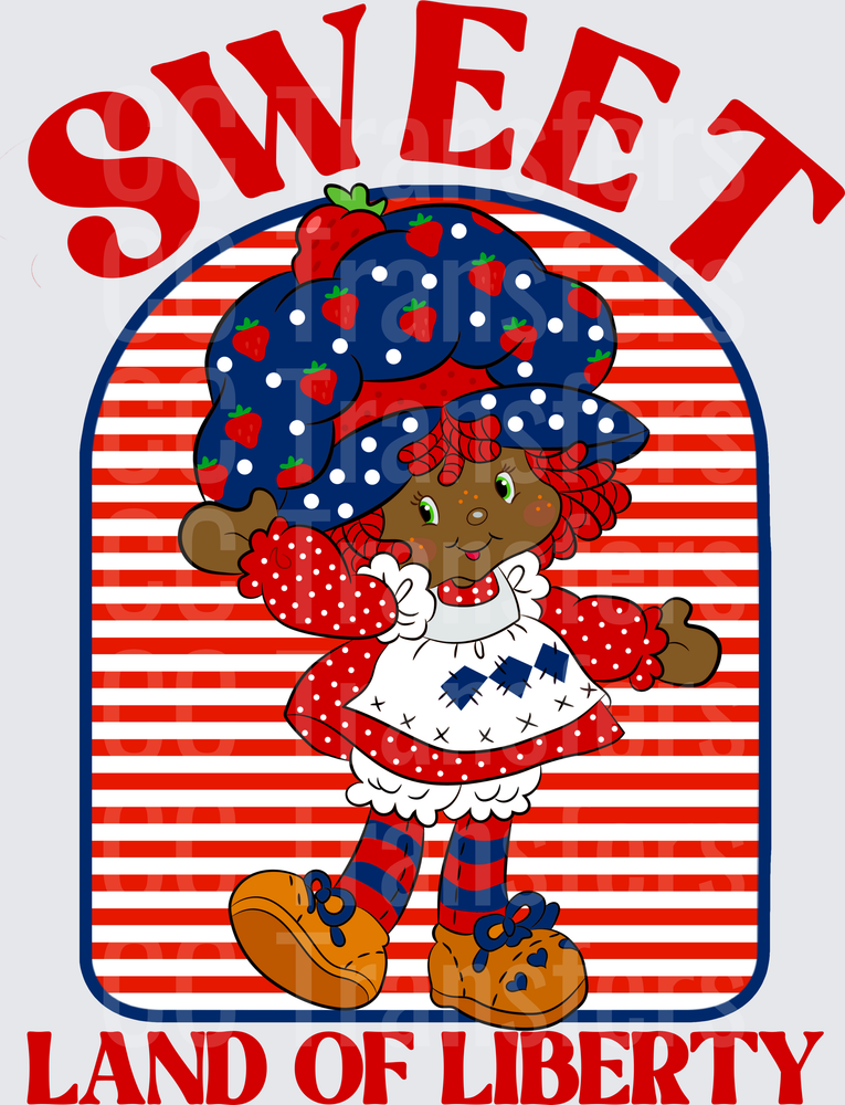 Sweet Land of Liberty Patriotic Rag Doll Girl (DTF)