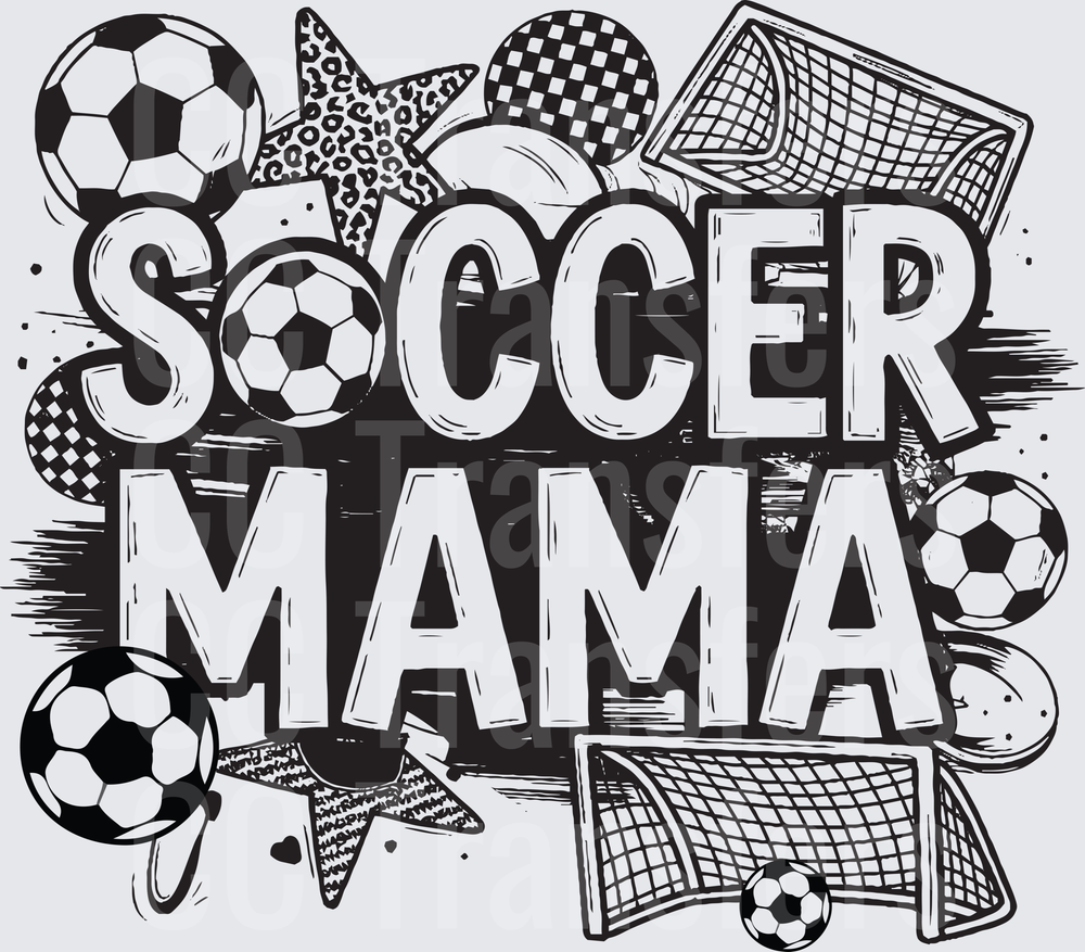 Soccer Mama Bold Graphic with Balls and Goals (DTF)