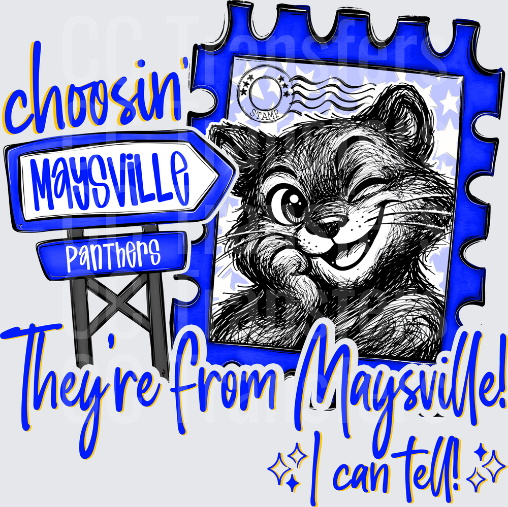 Choosin' Maysville Panthers Smiling Panther Stamp Design (DTF)