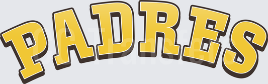 Arched Gold and Brown Baseball Team Wordmark (DTF)