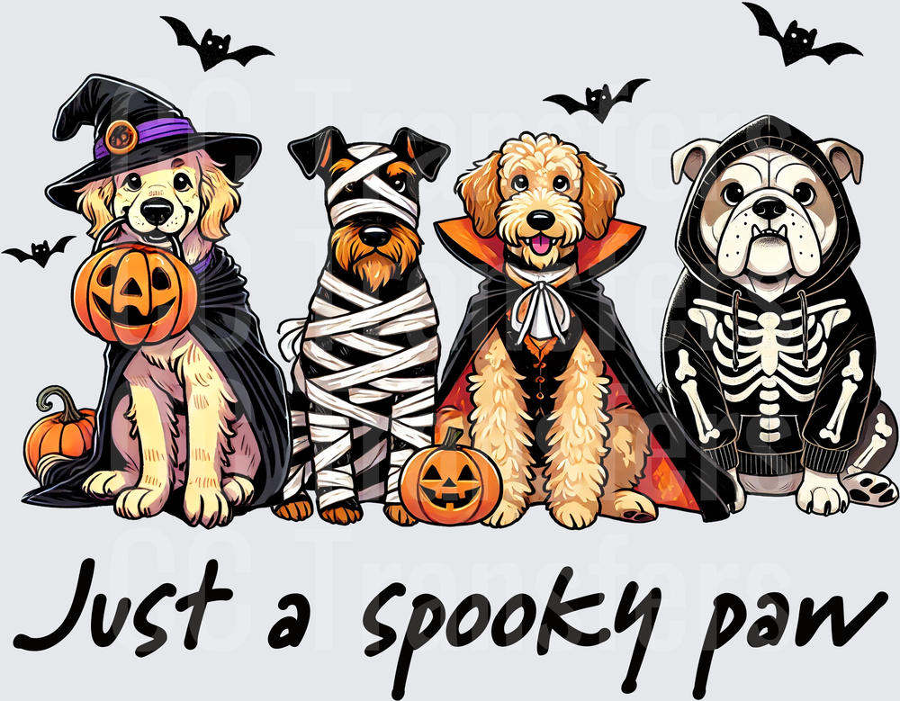 Just A Spooky Paw Halloween Dogs in Costumes (DTF)