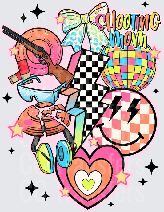 Shooting Mom Retro Collage Skeet Shooting Bow DTF