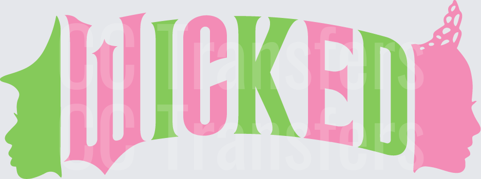 Pink and Green Broadway Musical Logo with Two Silhouettes (DTF)