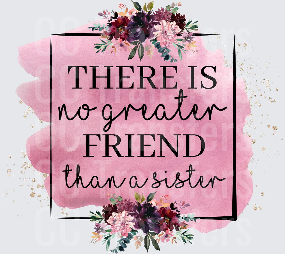 There Is No Greater Friend Than A Sister Floral (DTF)