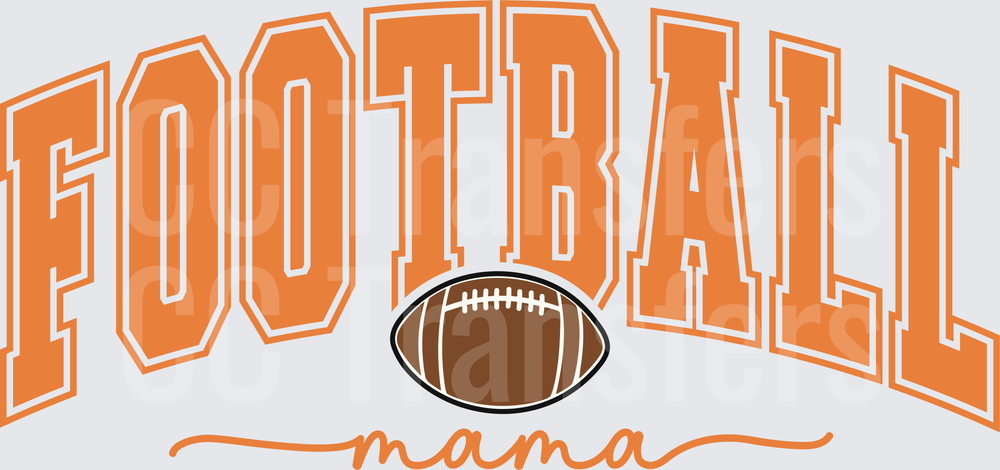 Football Mama Arched Varsity Lettering with Ball (DTF)