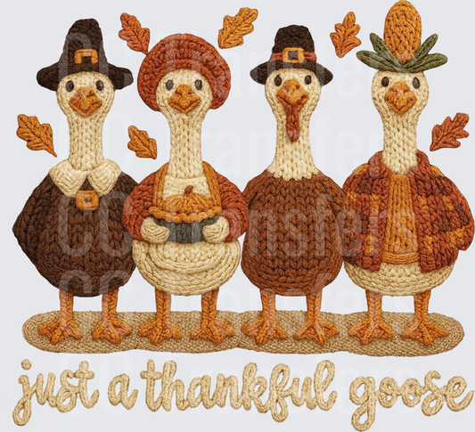 Just A Thankful Goose Crochet Thanksgiving Squad (DTF)