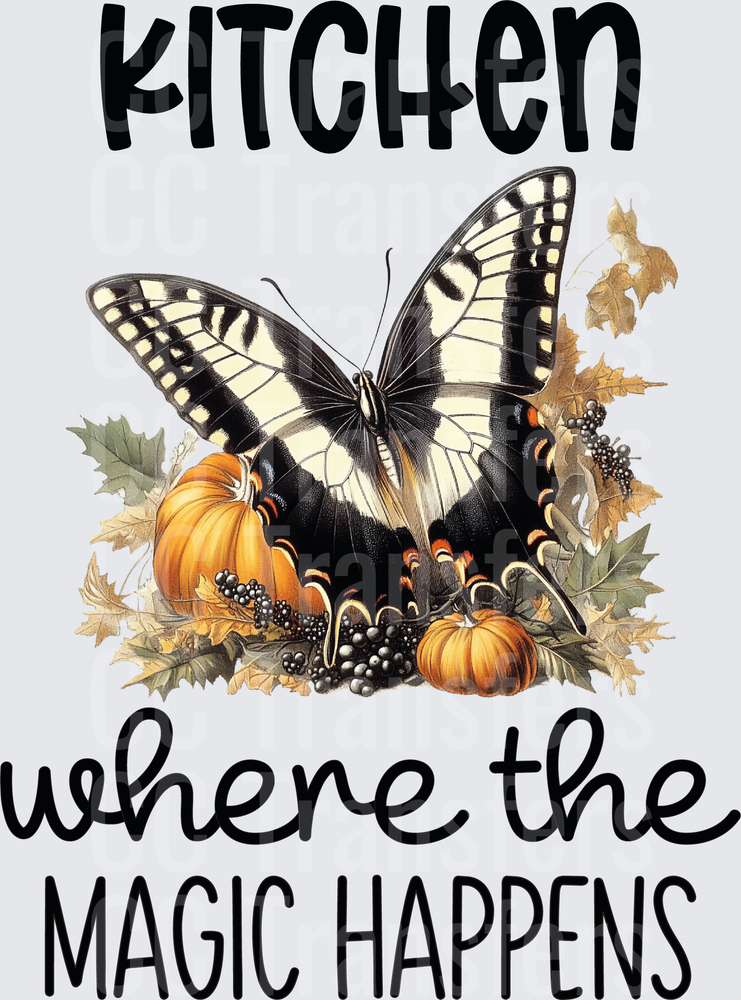 Kitchen Where The Magic Happens Fall Butterfly (DTF)