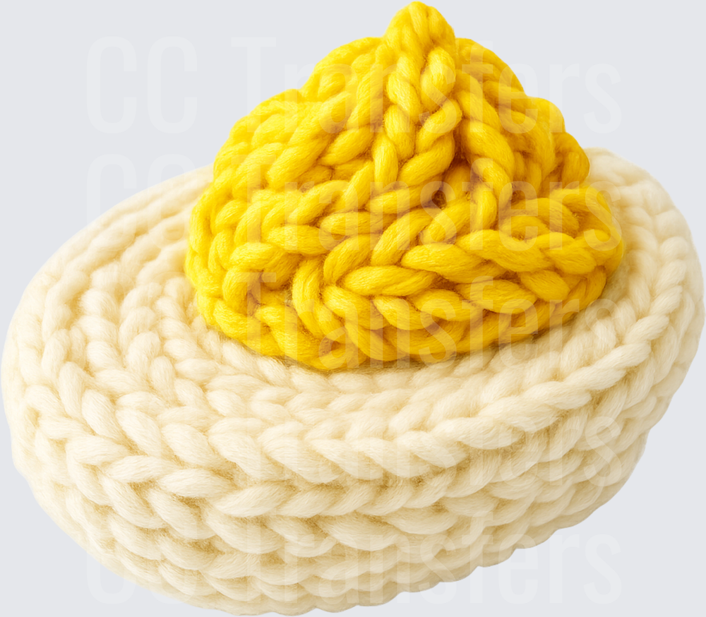 Chunky Knit Fried Egg Yarn Art (DTF)