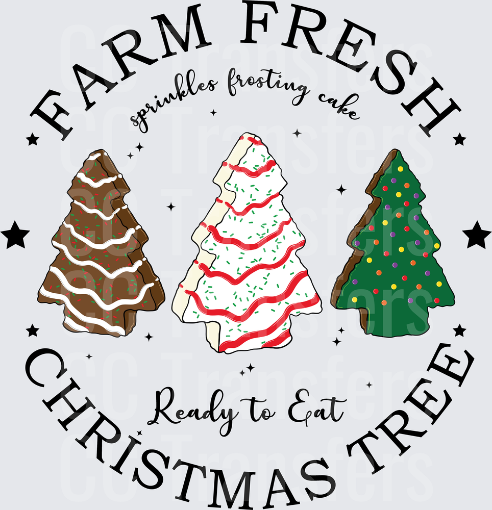 Farm Fresh Christmas Tree Cakes Sprinkles Frosting (DTF)